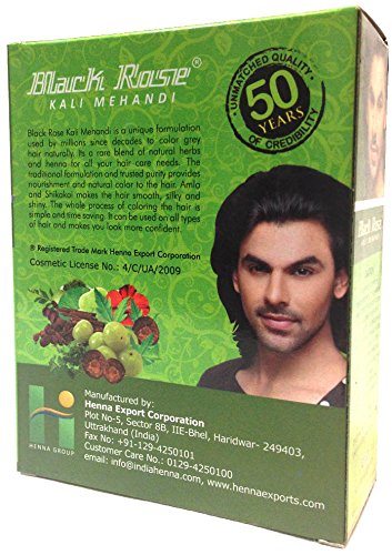 Black Rose Kali Mehandi Power Hair Dye Black (Yellow) 50 g