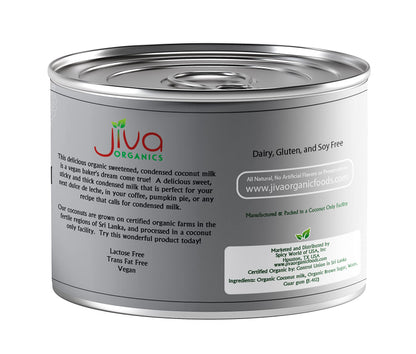 Jiva Organic Sweetened Condensed Coconut Milk 6.7 Ounce (Pack of 12) - Vegan, Lactose Free, Trans Fat Free. BPA Free