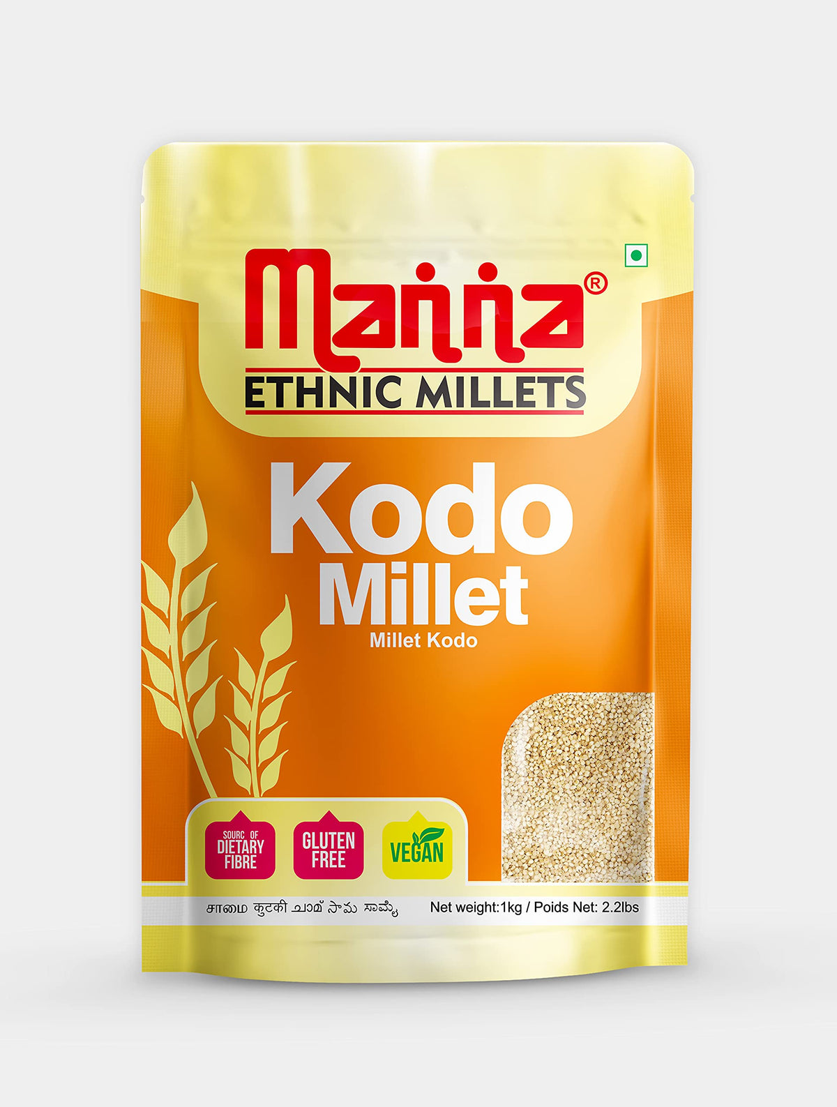 Manna Millets 5kg - Natural Grains Combo Pack of 5 Foxtail 1kg, Kodo 1kg, Little 1kg, Barnyard 1kg, Proso 1kg
