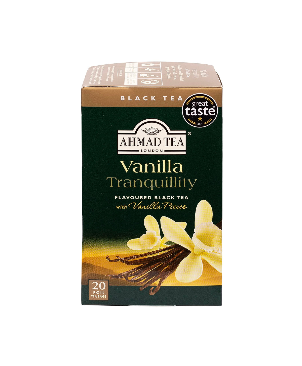 Ahmad Tea Black Tea, Vanilla Tranquility Teabags, 20 ct (Pack of 1) - Caffeinated & Sugar-Free