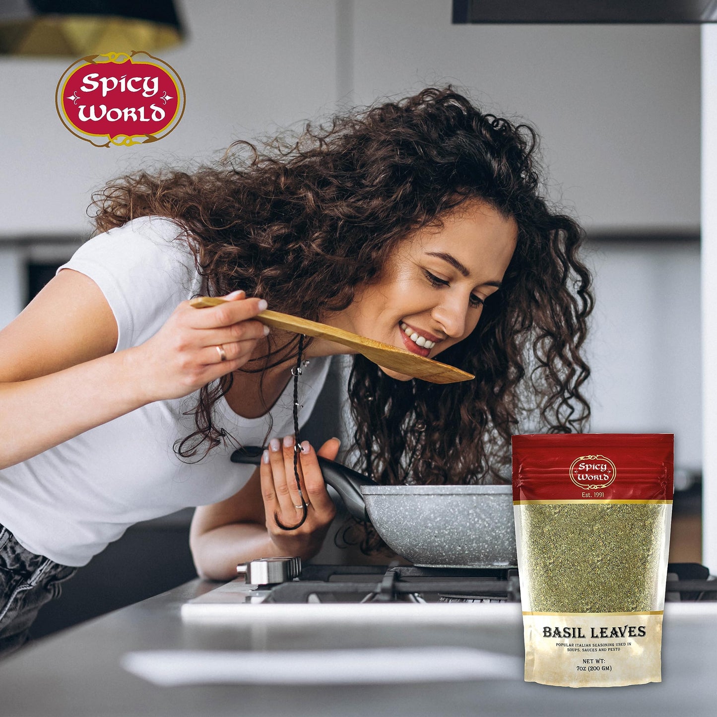Spice World Basil Leaves 100 Gms - Ayurveda & Vitamins