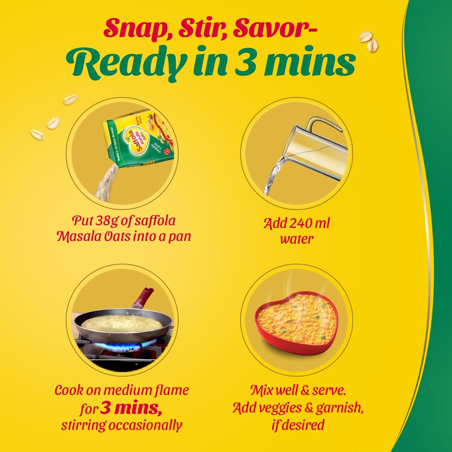 Saffola Masala oats- Veggy Twist 500 gms - Indian Snack