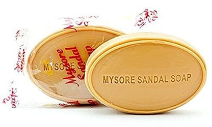 Mysore Sandal Bathing Soap with Sandalwood Oil 75 gram 6-pack Herbal Ayurveda (6 x 75 g / 6 x 2.62 oz)