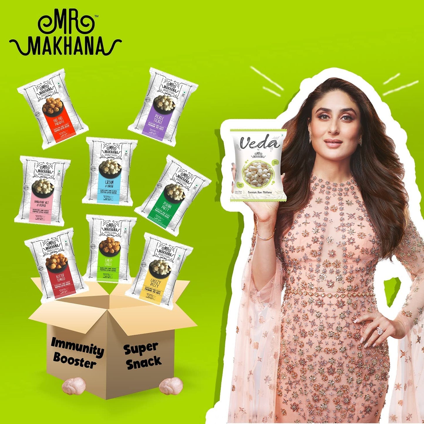 MR Makhana Cream n Onion Flavored Makhana | Super Snack | Roasted | 2.65oz (75g) Family Size