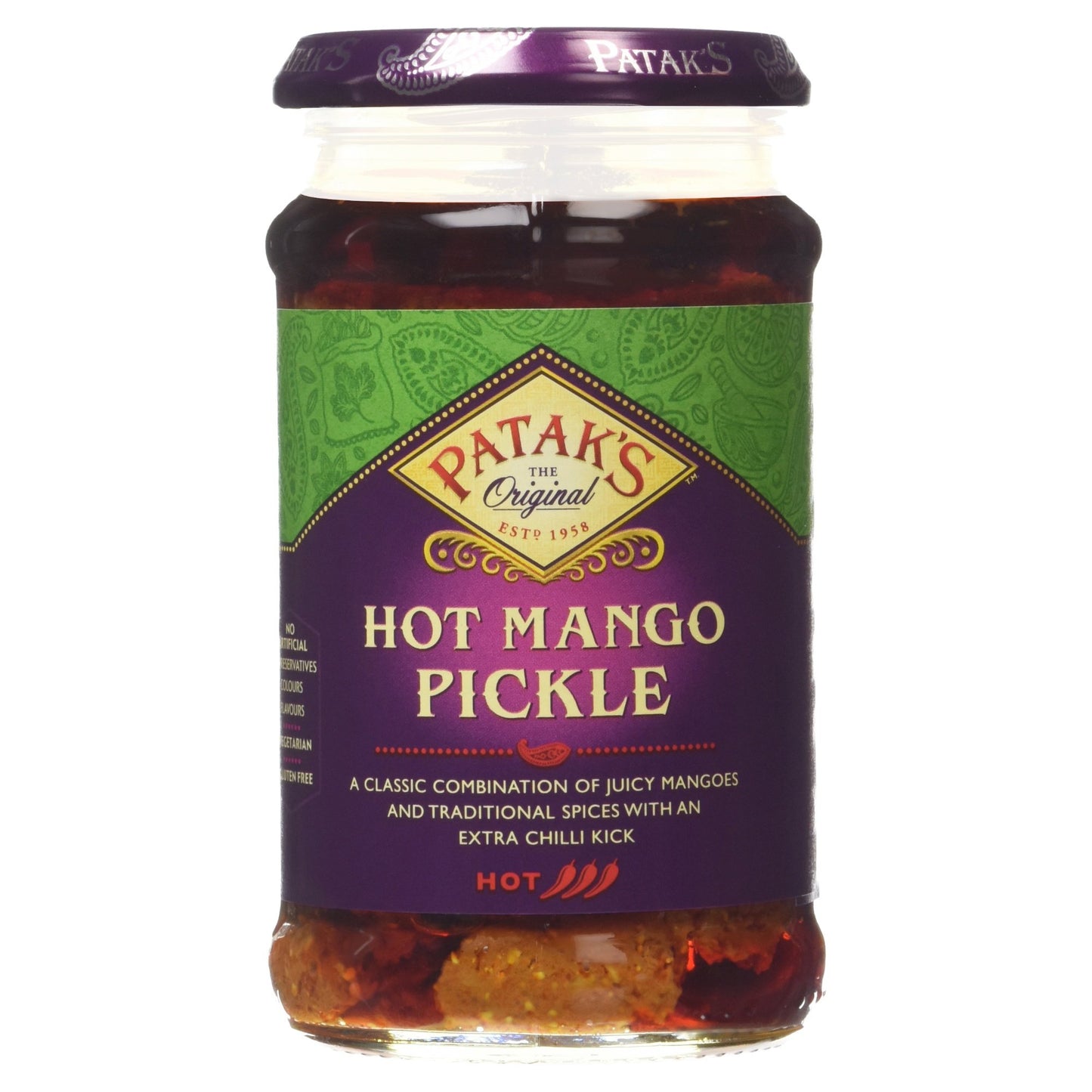 Patak's Hot Mango Pickle 10 oz - Indian Pickles