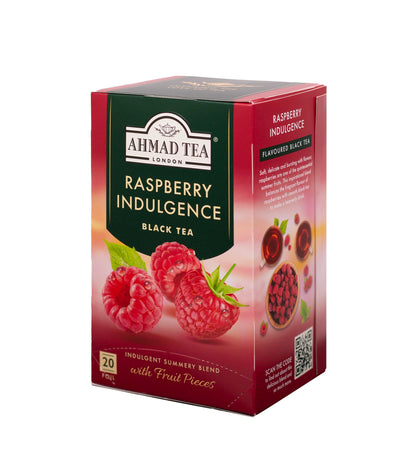 Ahmad Tea Black Tea, Raspberry Indulgence, 20 ct (Pack of 1) - Caffeinated & Sugar-Free
