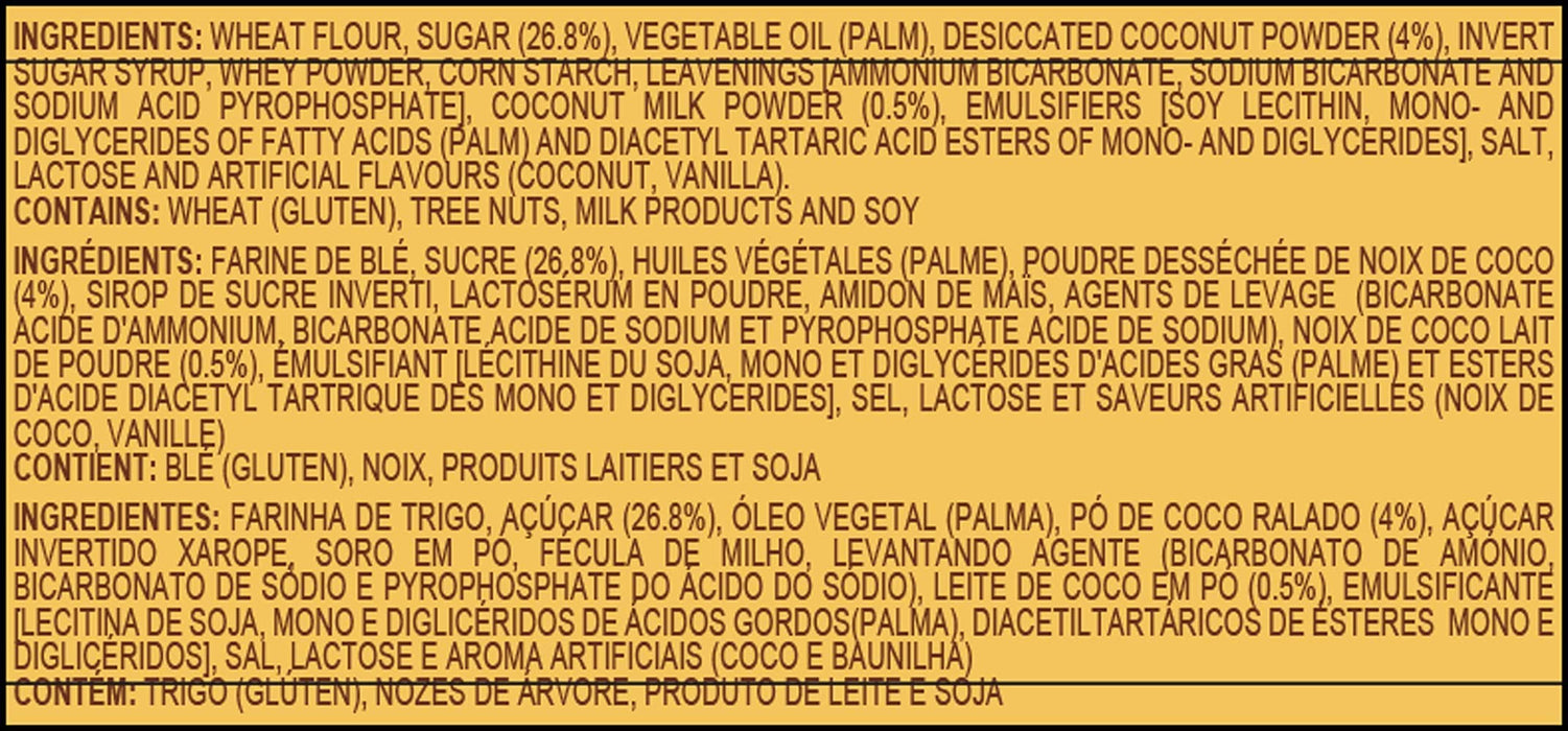 BRITANNIA Nice Time 2.8oz (80g) - Delicious Coconut Biscuit Crunchy - Kids Favorite Breakfast & Tea Time Snacks - Halal and Suitable for Vegetarians (Pack of 6)