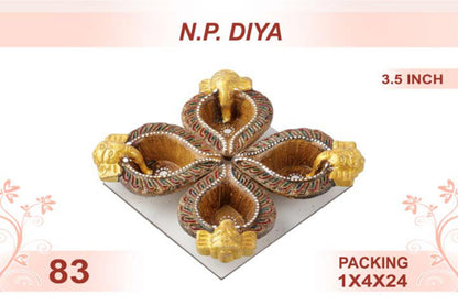 N.P. Diya 4pc 3.5inch #83 - Diwali Clay Diya
