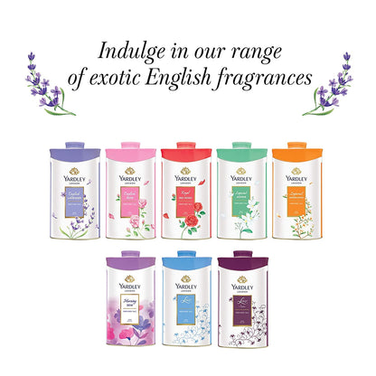 Yardley London Perfumed Fresh Floral Fragrances Locked in a fine & Silky Talcum Powder (Yardley English Lavender Perfumed Talc - 250gm, Pack of 1)...