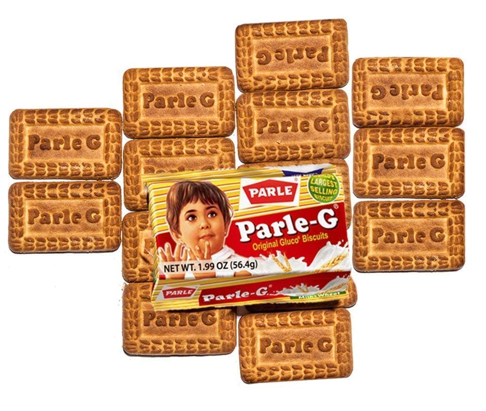 Parle G Original Gluco Biscuits, Product of India, Value Pack (12 Packets of 56.4g)