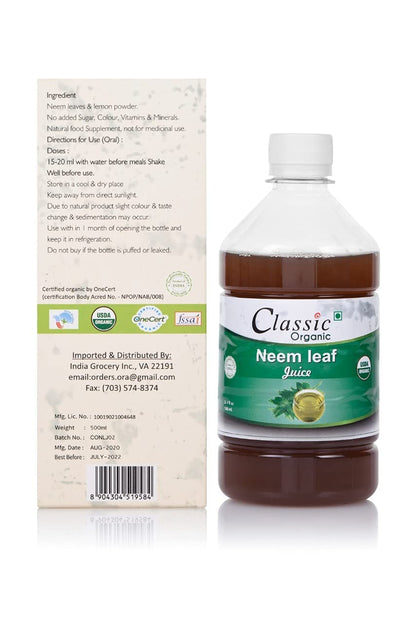 Classic Organic Neem Leaf Juice 500ml