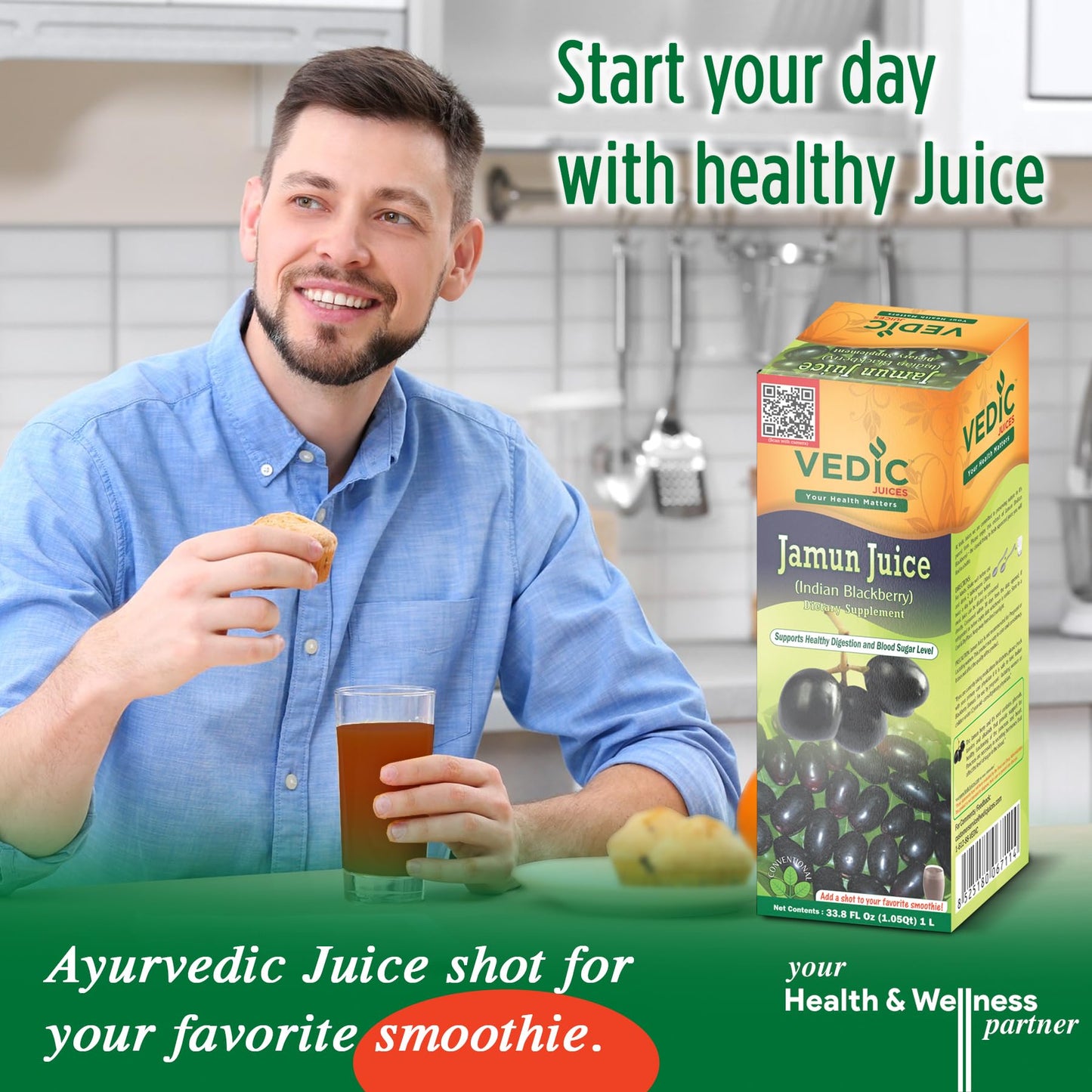 Vedic Jamun Juice/Indian BlackBerry 1000 Ml - Food / Masala / Dal