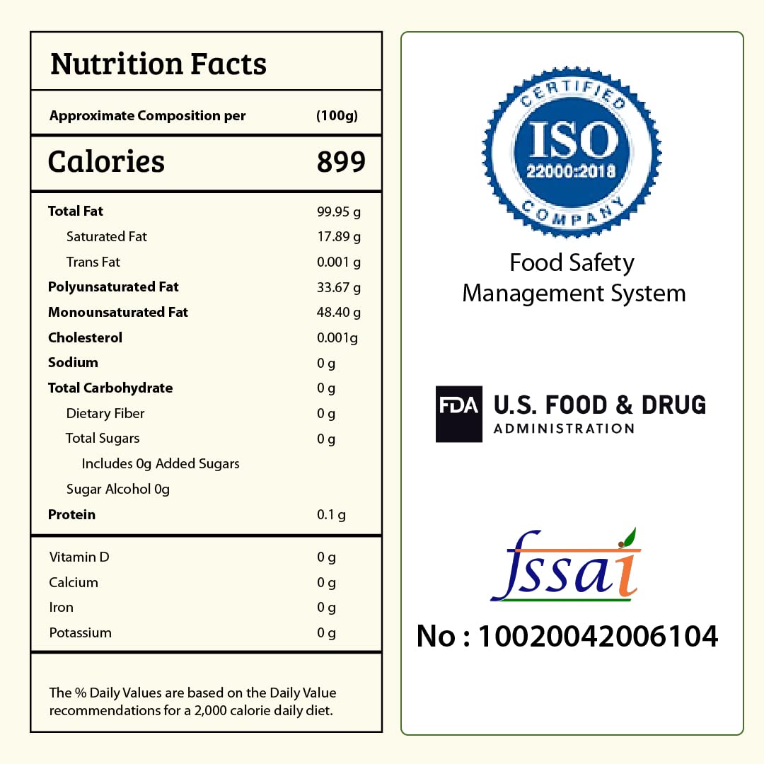 Gramiyaa Wood Cold Pressed Peanut Oil for Daily Cooking - Marachekku/Kachi Ghani/Kohlu/Wood Pressed Oil - 1L