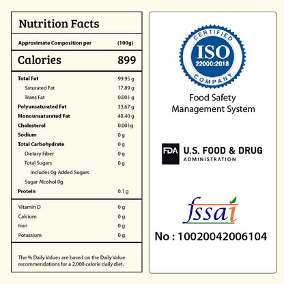 Gramiyaa Wood Cold Pressed Peanut Oil for Daily Cooking - Marachekku/Kachi Ghani/Kohlu/Wood Pressed Oil - 1L