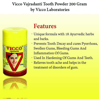 Vicco Vajradanti Tooth Powder 200 Gram