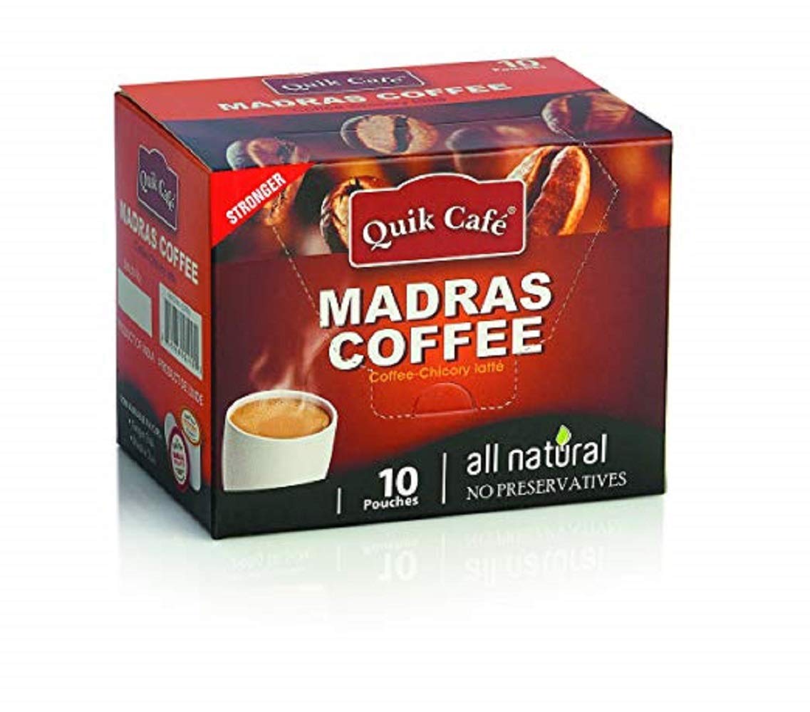 QUIK CAF Madras Coffee Coffee-Chicory Latte (10 pouches) 240g