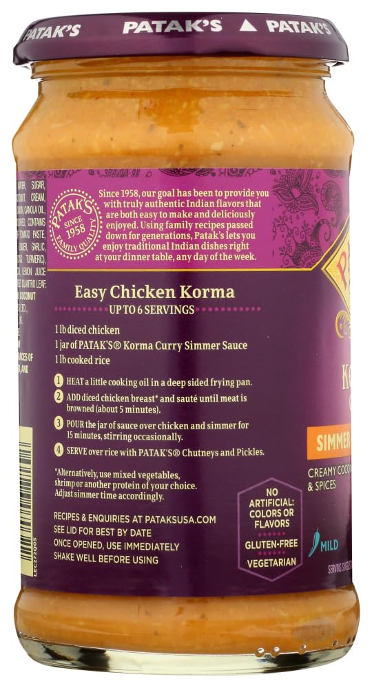 Patak's Korma Curry Cooking Sauce (Mild) - 15oz