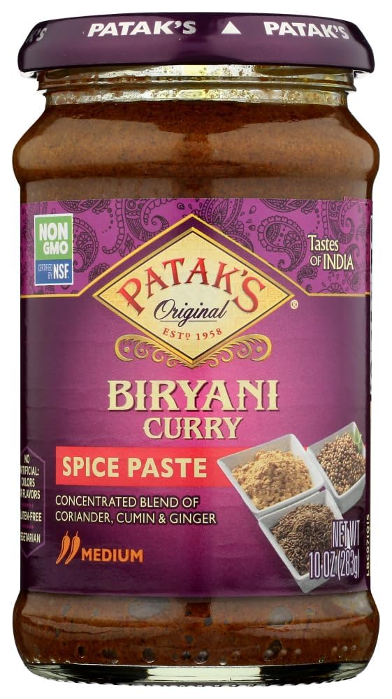 Patak's Original Biryani Curry Paste Concentrated Medium 10 oz(Pack of 2)