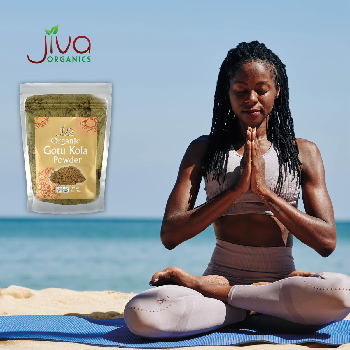 Jiva Organics Gotu Kola Powder (Centella Asiatica) 7 Ounce (200g) - Raw, Vegan, Non-GMO