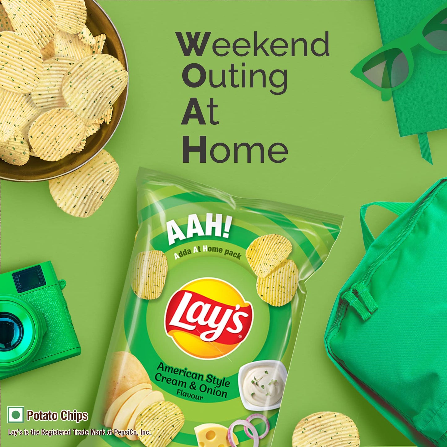 Lay's Lays American Style Cream & Onion Flavour, 52 Grams, India
