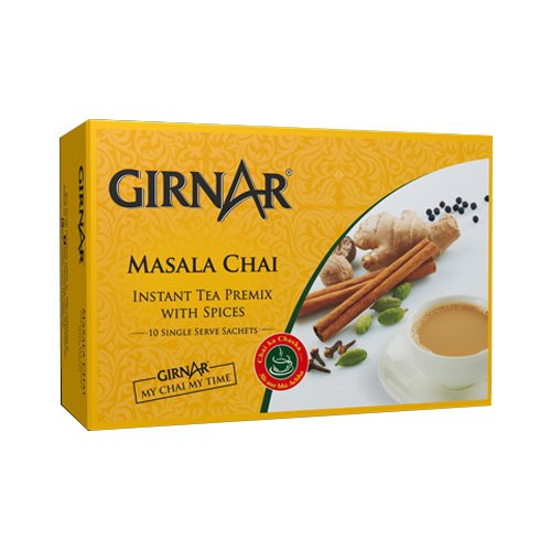 Girnar Masala Chai Instant Tea Premix with Spices - 10 Sachets x 14g (140g)