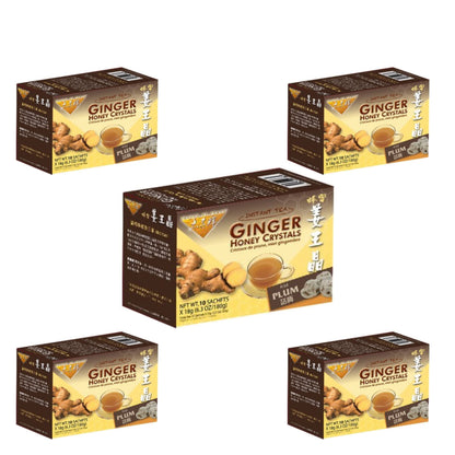 Prince of Peace Instant Ginger Honey Crystals, 5 Packs of 30 Sachets Instant Hot or Cold Beverage Easy to Brew Ginger and Honey Crystals