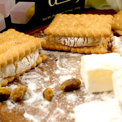 Baraka Turkish Delight Raha Candy Bites | Plain Original Handmade Lebanese Candy Squares Coated with Powdered Sugar Icing | Gluten-Free, Glucose-Free, Dairy-Free, Vegan, No Nuts (15.8 oz)