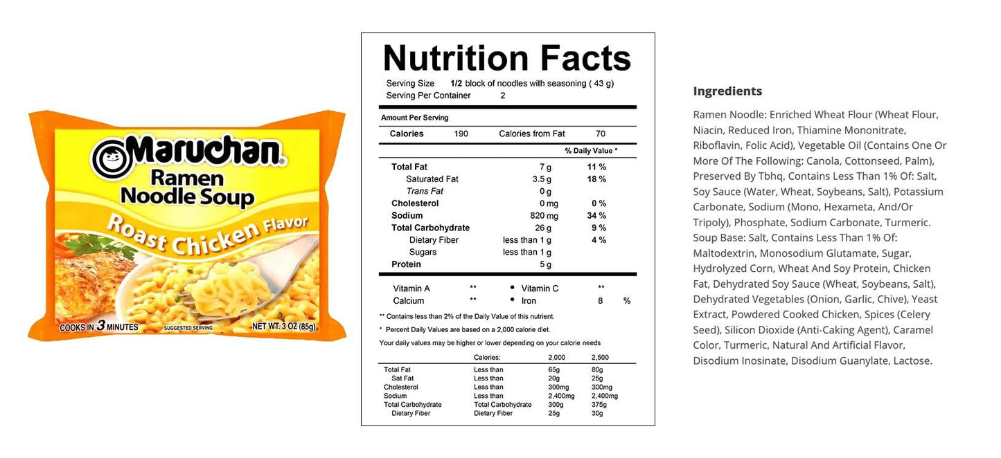 Ramen Noodle Soup Variety, 6 Flavors,3 Ounce, 2 Packages each Flavor, Total 12 Packages