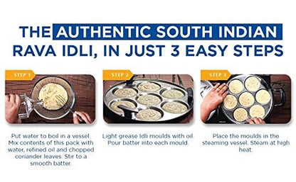 Gits Instant Mix Box - 600gm (Pack of 3 x 200gm ) | Ready to Cook Indian Breakfast/Lunch/Dinner/Snack Meal | No Artificial Colors, Flavors, Preservatives, 100% Vegetarian, Easy Recipe (Rava Idli)