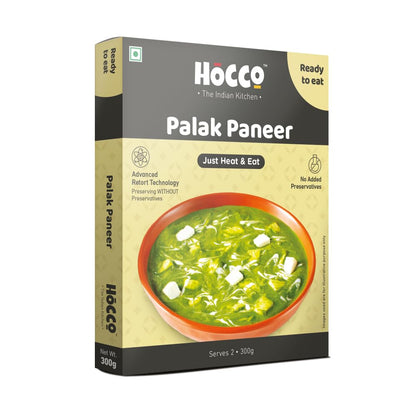HOCCO Paneer Sabji Combo Pack of 4 (Smoked Paneer, Palak Paneer, Paneer Tikka Lababdar, Paneer Methi Malai) | Ready to Eat | Just Heat & Eat | No Added Preservative& Colours | Meal Ready in 5 Minutes