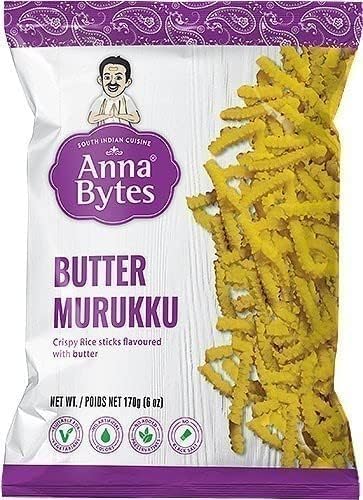 Anna Bytes Butter Murukku - Crispy Butter Rice Sticks - Pack of 3