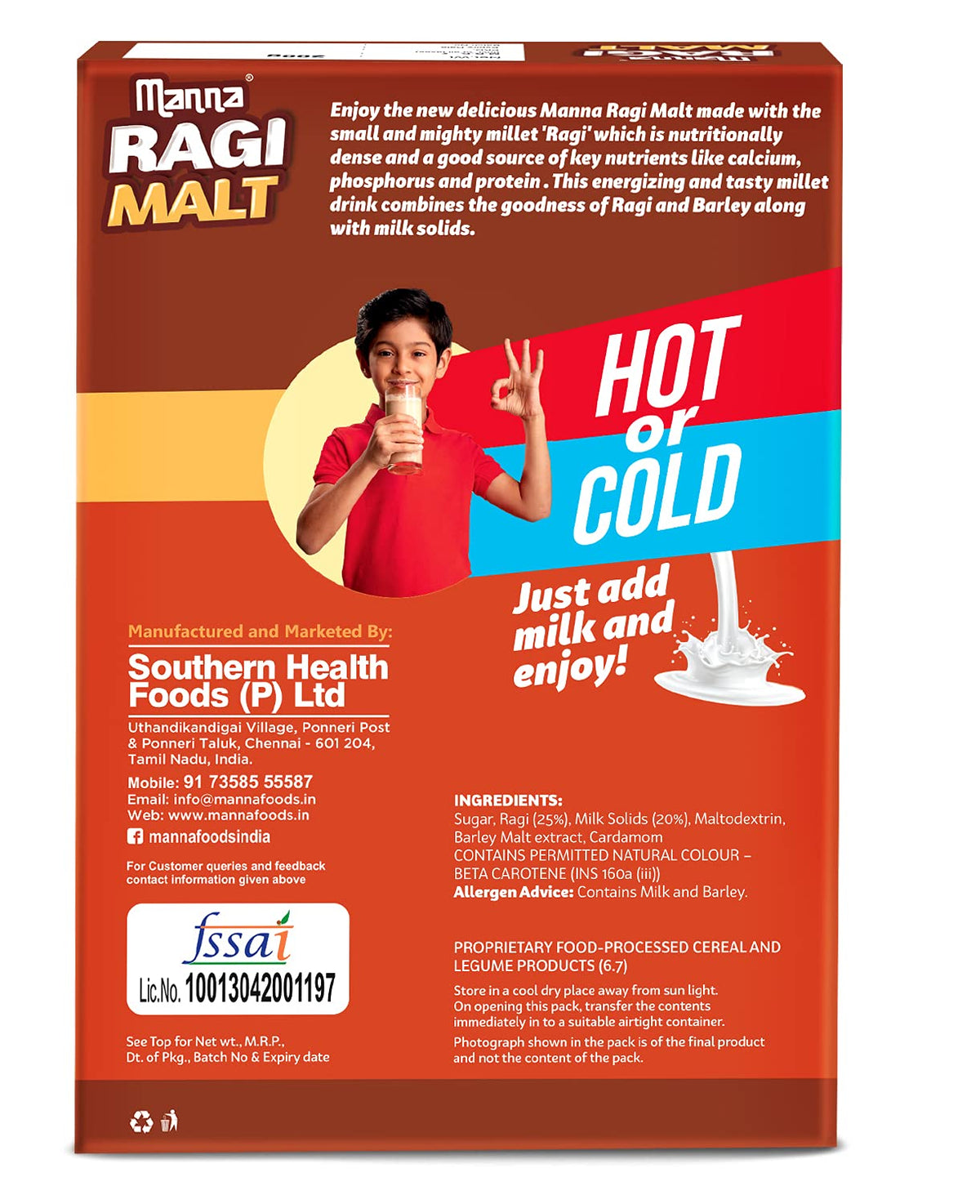 Manna Ragi Malt Health Drink 200 g (Pack of 2)