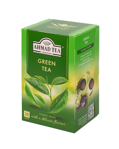 Ahmad Tea Green Tea Pure, 20-Count Boxes (Pack of 6)