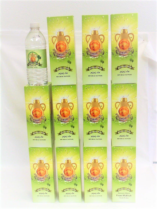 12 Bottles - 16.9Fl.Oz. of Jar Zamzam Water - From Mekkah Saudi Arabia -      12