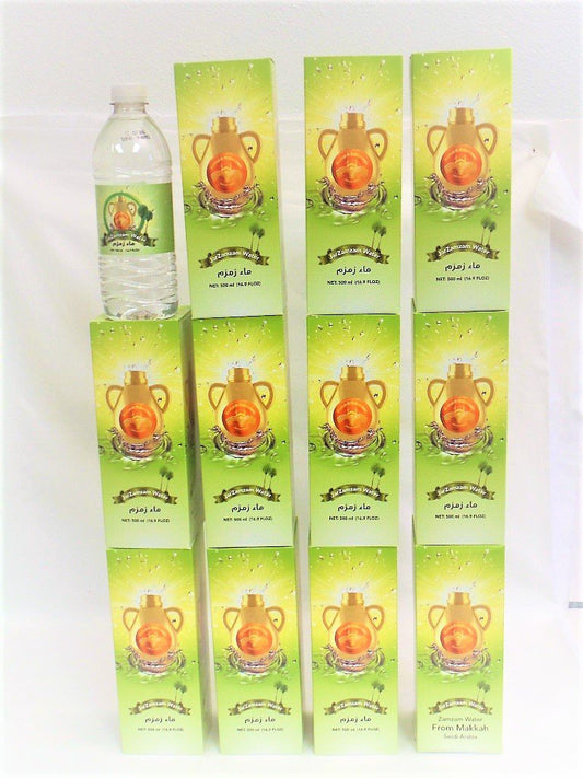 12 Bottles - 16.9Fl.Oz. of Jar Zamzam Water - From Mekkah Saudi Arabia - 12