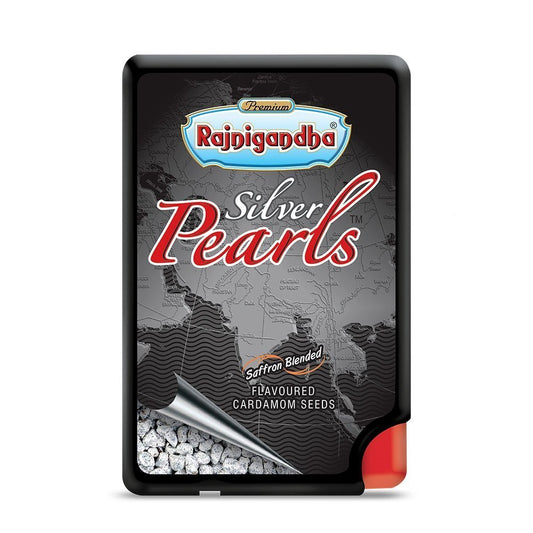 Rajnigandha Silver Pearls Saffron Cardamom Flavored Mouth Freshener (Pack of 3)