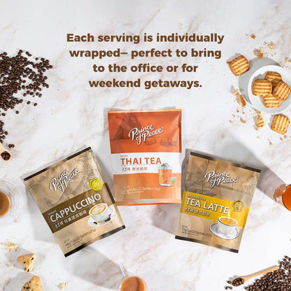 Prince of Peace 3 in 1 Instant Thai Tea Beverage, 12 Sachets Instant Hot or Cold Beverage Made with Authentic Thai Tea Recipe, Rich and Creamy Taste