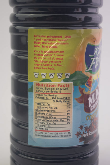 Karibbean Flavours Mauby Concentrate Syrup | Mabi Mavi Bitter Bark | 26 Fl Oz - 750 Ml | Makes A Refreshing Cool Drink