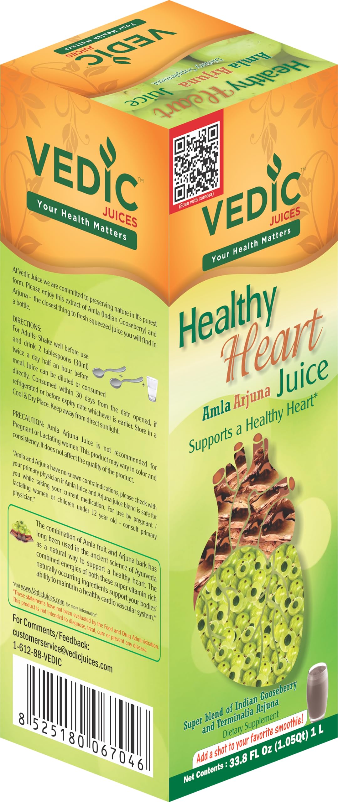 Vedic Amla Arjuna Juice | Healthy Heart Support 1L