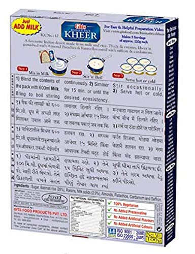 Gits Basmati Rice Kheer 3.5 Oz Pack of 4