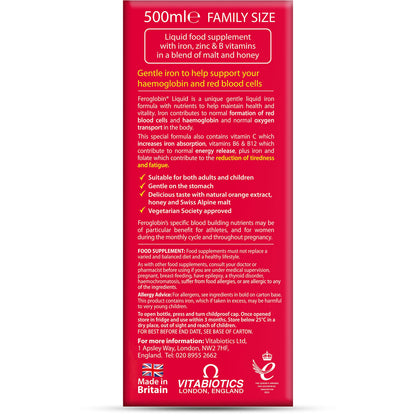 Vitabiotics Organic Feroglobin Liquid 500ml