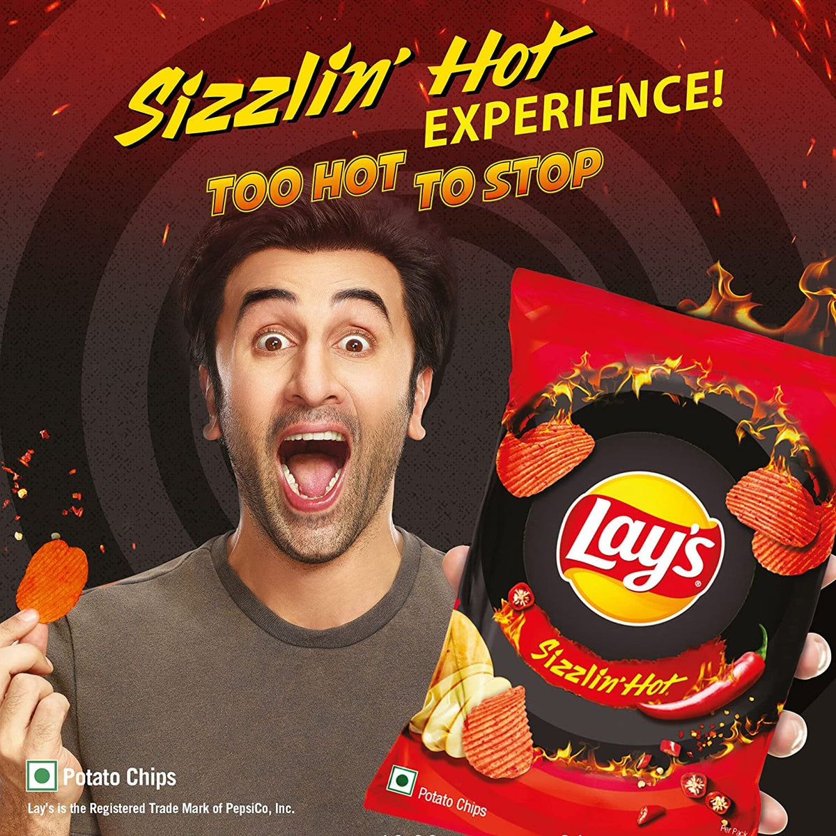 Lay's Sizzlin Hot Indian Chips Pack of 3