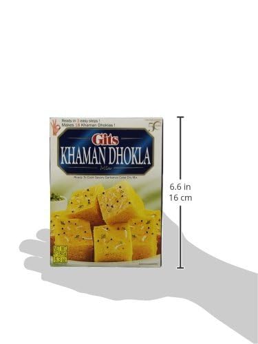 Gits Instant Mix Box - 180gm (Pack of 3) | Ready to Cook Indian Breakfast/Lunch/Dinner/Snack Meal | No Artificial Colors, Flavors, Preservatives, 100% Vegetarian, Easy Recipe (Khaman Dhokla)