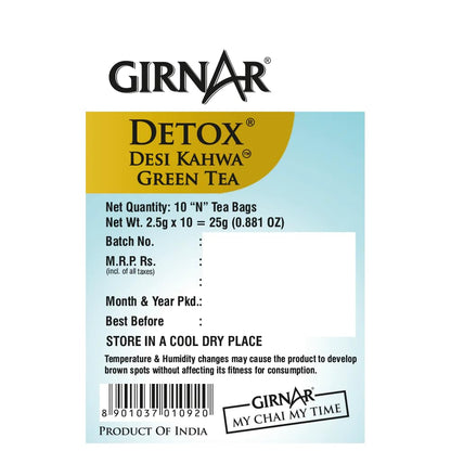 Girnar Detox Green Tea - Desi Kahwa (36 Tea Bags)