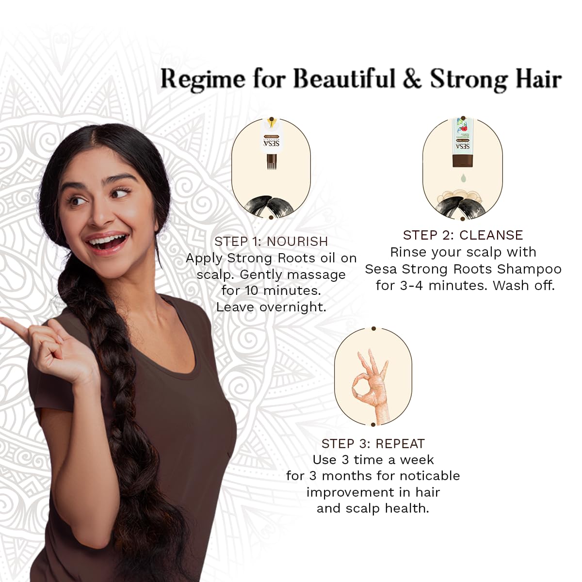 Sesa+ Ayurvedic Strong Roots Hair Oil with Banyan Tree Extracts 110ml