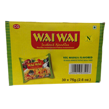 Wai Wai Instant Noodles, Veg Marsala Flavored, 2.6-Ounce 75g Packages (Pack of 30)