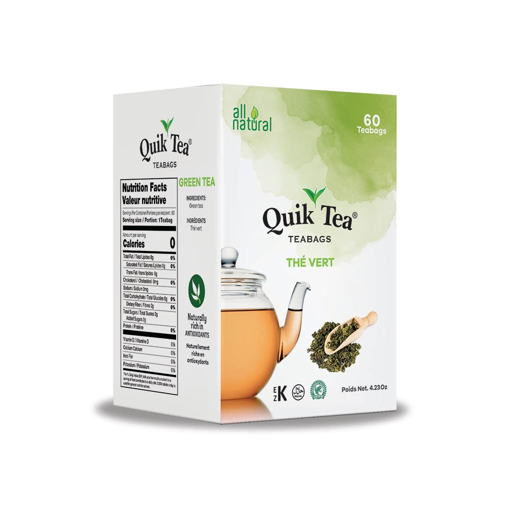 Quik Tea, Green Tea Bags, 60 Tea Bags