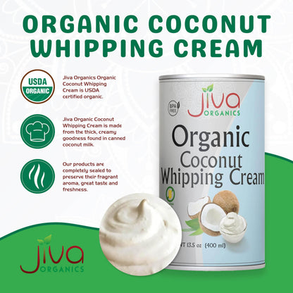 Jiva Organic Coconut Whipping Cream 14 Ounce (Pack of 12) - BPA Free, Vegan, Gluten Free, Non-GMO