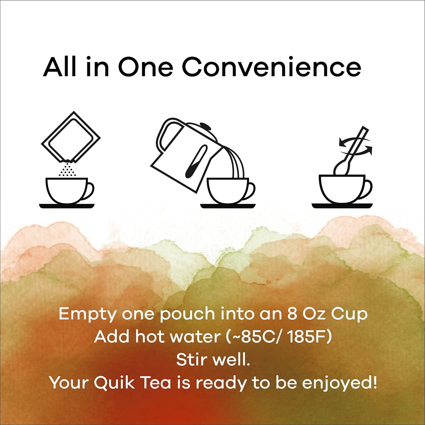 Quik Tea Lemongrass Ginger Instant Chai Tea Latte - 10 Count Single Box - All Natural Digestion Tea | Just add hot water