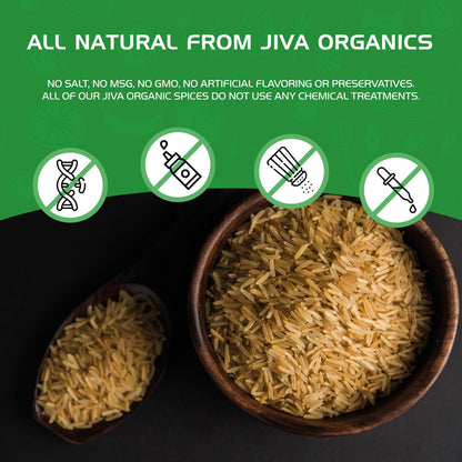 Jiva Organic Brown Basmati Rice 4 Pound Bag - Premium Quality from India